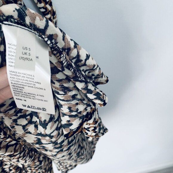 Free People French Quarter Mini Wrap Dress Jet Combo Leopard Print Black Small - Picture 7 of 11